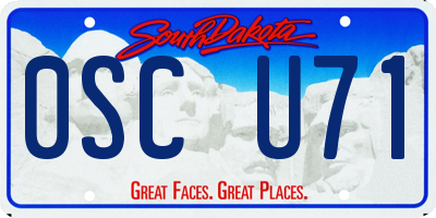 SD license plate 0SCU71