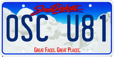 SD license plate 0SCU81