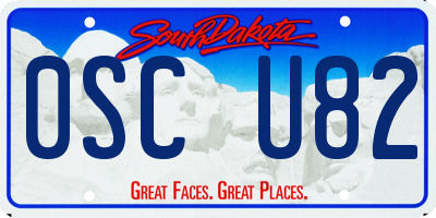 SD license plate 0SCU82