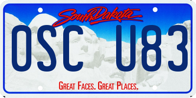 SD license plate 0SCU83