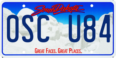 SD license plate 0SCU84