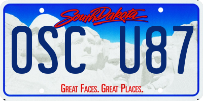 SD license plate 0SCU87