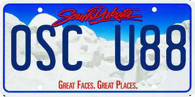 SD license plate 0SCU88