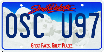 SD license plate 0SCU97