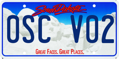 SD license plate 0SCV02