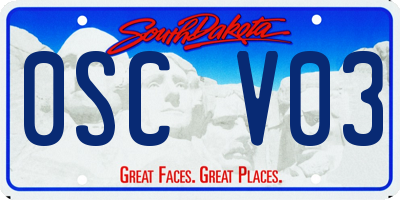 SD license plate 0SCV03