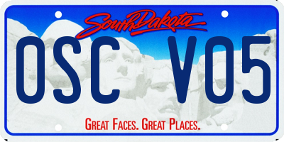 SD license plate 0SCV05