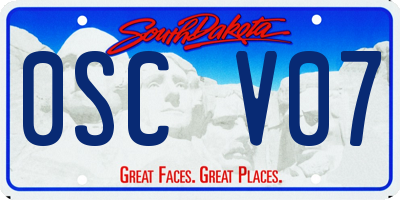 SD license plate 0SCV07