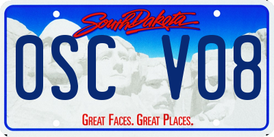 SD license plate 0SCV08