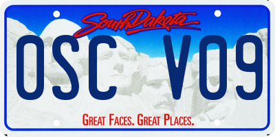 SD license plate 0SCV09