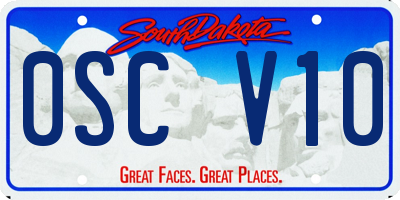 SD license plate 0SCV10