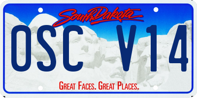 SD license plate 0SCV14