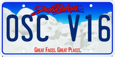 SD license plate 0SCV16