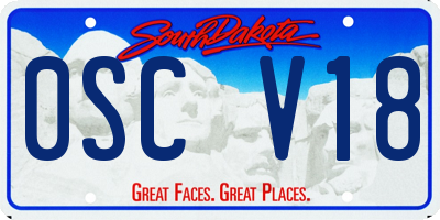 SD license plate 0SCV18