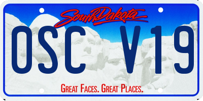 SD license plate 0SCV19