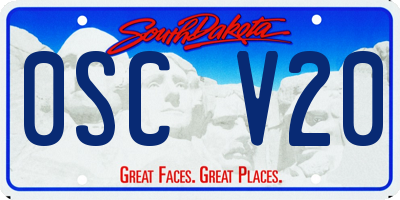 SD license plate 0SCV20