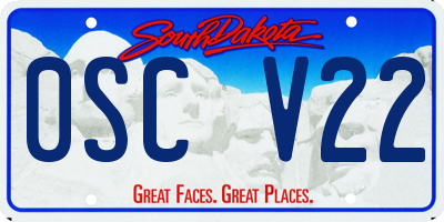 SD license plate 0SCV22