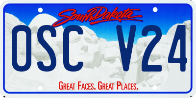 SD license plate 0SCV24