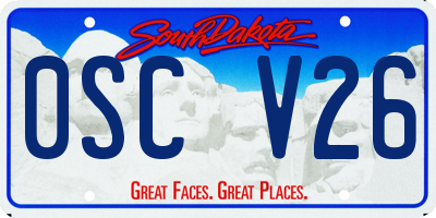 SD license plate 0SCV26