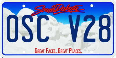 SD license plate 0SCV28