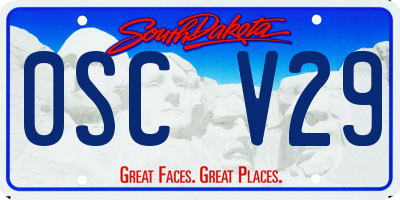 SD license plate 0SCV29