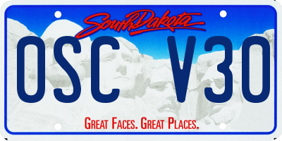 SD license plate 0SCV30