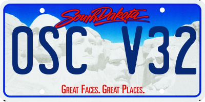 SD license plate 0SCV32