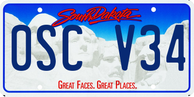 SD license plate 0SCV34