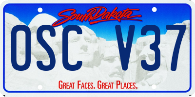SD license plate 0SCV37