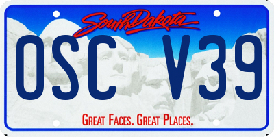 SD license plate 0SCV39