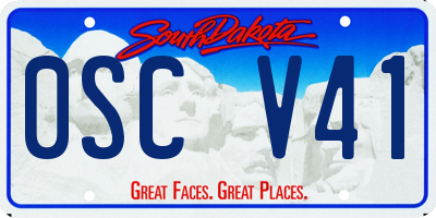 SD license plate 0SCV41