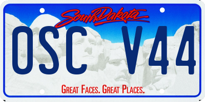 SD license plate 0SCV44