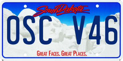 SD license plate 0SCV46