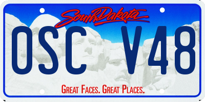 SD license plate 0SCV48