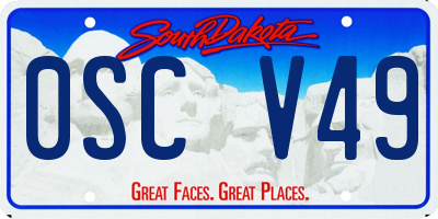 SD license plate 0SCV49