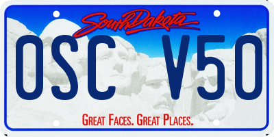 SD license plate 0SCV50