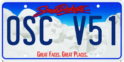 SD license plate 0SCV51