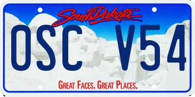 SD license plate 0SCV54