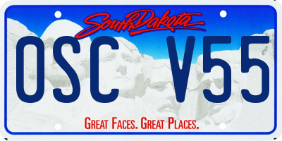 SD license plate 0SCV55