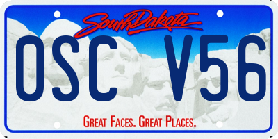 SD license plate 0SCV56