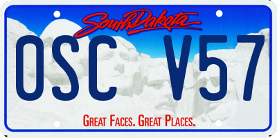 SD license plate 0SCV57