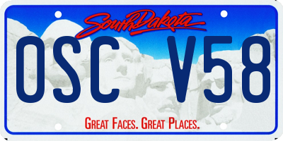 SD license plate 0SCV58