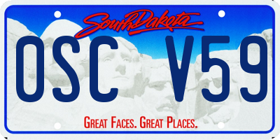 SD license plate 0SCV59