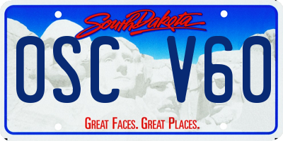 SD license plate 0SCV60