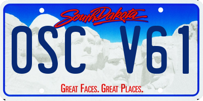 SD license plate 0SCV61