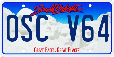 SD license plate 0SCV64