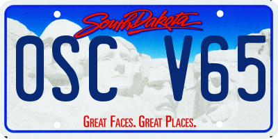 SD license plate 0SCV65