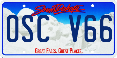 SD license plate 0SCV66