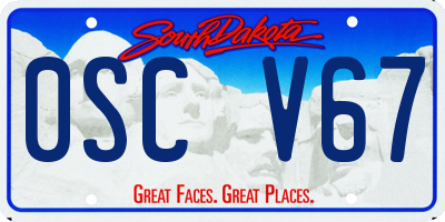 SD license plate 0SCV67
