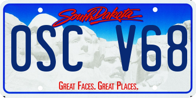 SD license plate 0SCV68